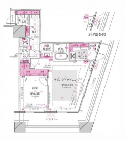 コンシェリア西新宿ＴＯＷＥＲ’ＳＷＥＳＴの間取り図