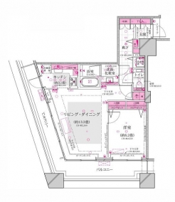 コンシェリア西新宿　ＴＯＷＥＲ’Ｓ　ＷＥＳＴの間取り図