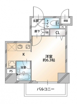 パレステュディオ六本木ＥＡＳＴⅡの間取り図