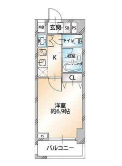 パレステュディオ新宿都庁前の間取り図