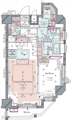 コンシェリア新橋 ＜ＴＯＫＹＯ ＰＲＥＭＩＵＭ＞の間取り図