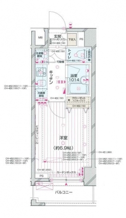 パレステュディオ新宿都庁前の間取り図