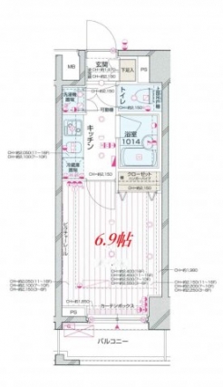 パレステュディオ新宿都庁前の間取り図