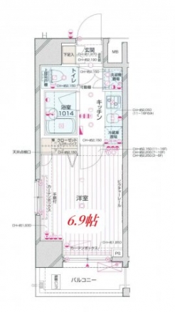 パレステュディオ新宿都庁前の間取り図