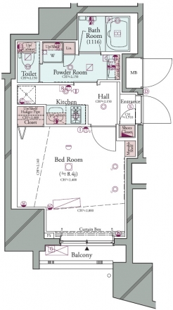 コンシェリア後楽園 ＨＩＬＬＴＯＰ ＳＱＵＡＲＥの間取り図