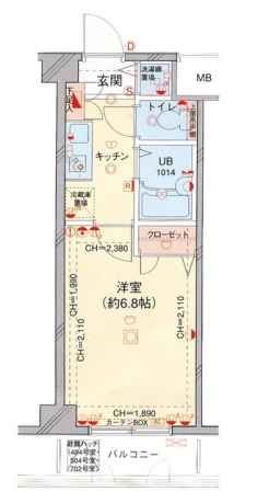 菱和パレス飯田橋の間取り図