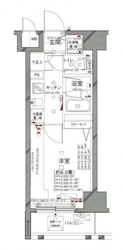 パレステュディオ六本木ＥＡＳＴⅡの間取り図