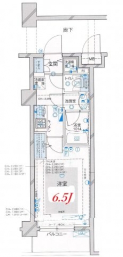 パレステュディオ白金高輪の間取り図