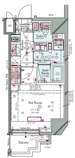 コンシェリア麻布十番 ＜ＴＯＫＹＯ ＰＲＥＭＩＵＭ＞の間取り図