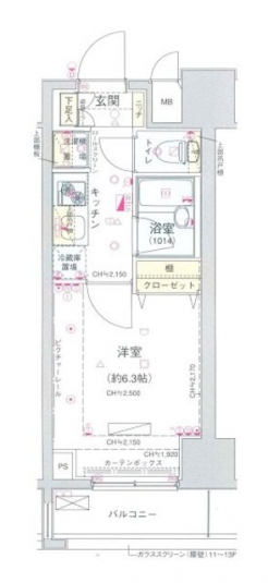 コンシェリア新宿Ｎｏｒｔｈ－Ｏｎｅの間取り図