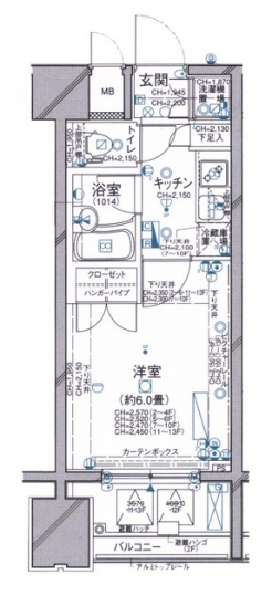 パレステュディオ新宿御苑駅前の間取り図