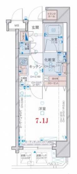 パレステュディオ銀座東壱番館の間取り図