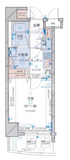 パレステュディオ銀座東壱番館の間取り図