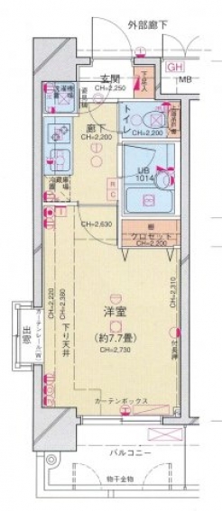 パレステュディオ日本橋浜町駅前の間取り図