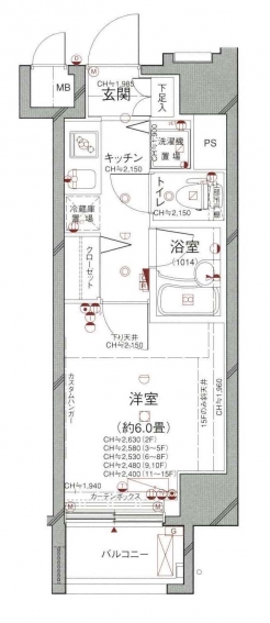 パレステュディオ六本木ＥＡＳＴⅡの間取り図