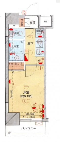 菱和パレス御茶ノ水湯島天神町の間取り図