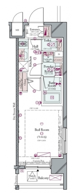 コンシェリア新宿 ＨＩＬＬＳＩＤＥ ＳＱＵＡＲＥの間取り図