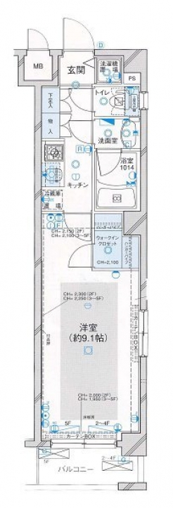 パレステュディオ白金高輪の間取り図